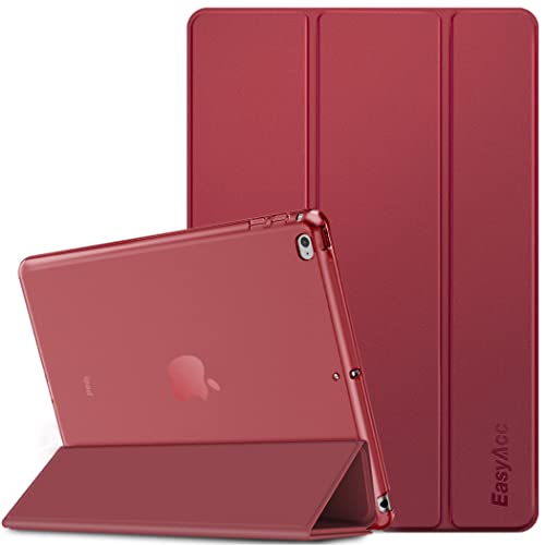 EasyAcc Hülle Kompatibel mit iPad Air 2, Ultra Dünn Transluzent Matt Rückseite Abdeckung mit Auto aufwachen/Schlaf Funktion Kompatibel mit iPad Air 2 A1566/A1567 Dunkelrot