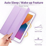EasyAcc Hülle Kompatibel mit iPad 9.7 2018/ iPad 6 Generation/iPad 2017/ iPad 5 Generation, Ultra Dünn Transluzent Matt Rückseite Abdeckung mit Auto aufwachen/Schlaf Funktion Violett