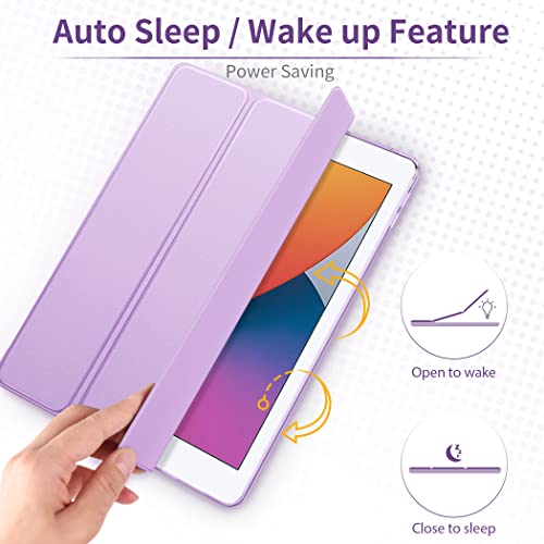 EasyAcc Hülle Kompatibel mit iPad 9.7 2018/ iPad 6 Generation/iPad 2017/ iPad 5 Generation, Ultra Dünn Transluzent Matt Rückseite Abdeckung mit Auto aufwachen/Schlaf Funktion Violett