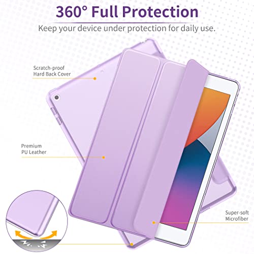 EasyAcc Hülle Kompatibel mit iPad 9.7 2018/ iPad 6 Generation/iPad 2017/ iPad 5 Generation, Ultra Dünn Transluzent Matt Rückseite Abdeckung mit Auto aufwachen/Schlaf Funktion Violett