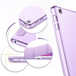 EasyAcc Hülle Kompatibel mit iPad 9.7 2018/ iPad 6 Generation/iPad 2017/ iPad 5 Generation, Ultra Dünn Transluzent Matt Rückseite Abdeckung mit Auto aufwachen/Schlaf Funktion Violett