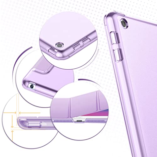 EasyAcc Hülle Kompatibel mit iPad 9.7 2018/ iPad 6 Generation/iPad 2017/ iPad 5 Generation, Ultra Dünn Transluzent Matt Rückseite Abdeckung mit Auto aufwachen/Schlaf Funktion Violett