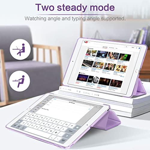 EasyAcc Hülle Kompatibel mit iPad 9.7 2018/ iPad 6 Generation/iPad 2017/ iPad 5 Generation, Ultra Dünn Transluzent Matt Rückseite Abdeckung mit Auto aufwachen/Schlaf Funktion Violett